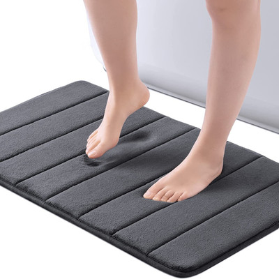 Wonder Work Microfiber Bathroom Mat(Grey, Medium)