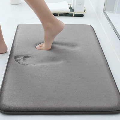 Buganda Velvet Bathroom Mat(Grey, Medium)