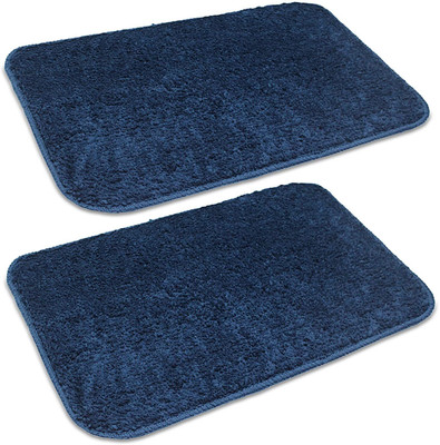GBL COLLECTION Microfiber Door Mat(Blue, Small)