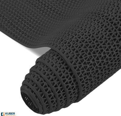 KUBER INDUSTRIES Rubber Bathroom Mat(Black, Large)
