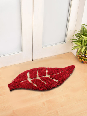 Fabinaliv Polyester Door Mat(Red, Small)