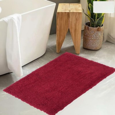 A.R LIVING Microfiber Bathroom Mat(Maroon, Medium)