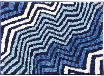 Obsessions Polyester Bathroom Mat(Blue, Free)