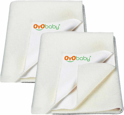 Oyo Baby Cotton Baby Bed Protecting Mat(Ivory, Pack of 2, Medium)