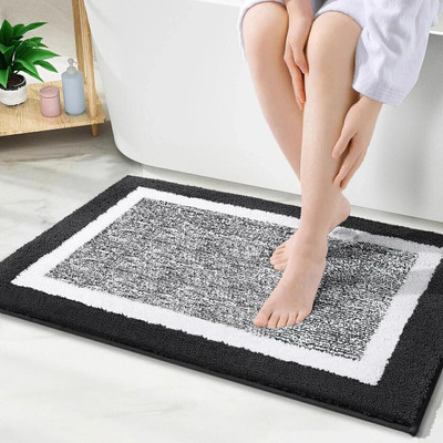 Snug Step Microfiber Floor Mat(Black, Large)