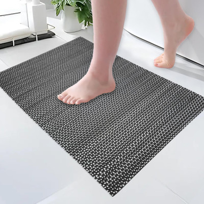 KUBER INDUSTRIES Rubber Bathroom Mat(Black, Medium)