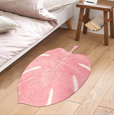 MINGET Microfiber Door Mat(LeafShapeRoseGold, Large)