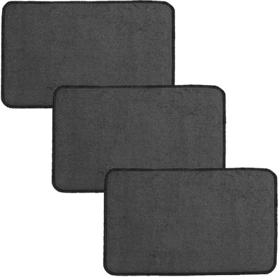 KUBER INDUSTRIES Microfiber Door Mat(Grey, Free, Pack of 3)