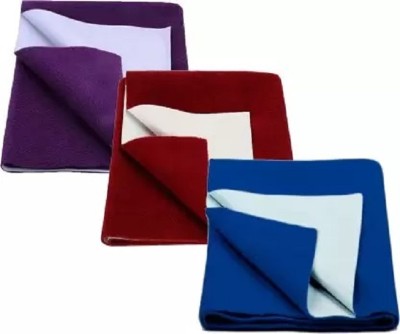 poojafashion Cotton Baby Bed Protecting Mat(Plum, Maroon, Royal Blue, Small, Pack of 3)