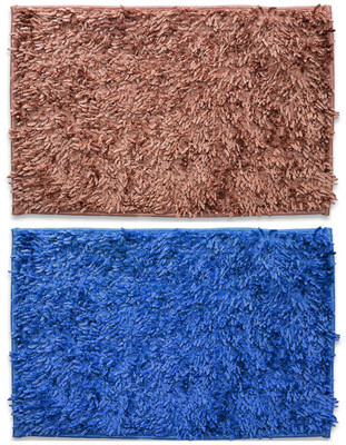 EXOTICE Polyester Door Mat(Beige & Blue, Medium, Pack of 2)
