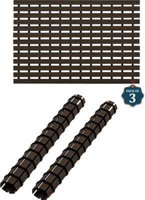 KUBER INDUSTRIES Plastic Bathroom Mat(Brown, Medium, Pack of 3)