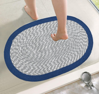 Gorofy PVC (Polyvinyl Chloride) Floor Mat(Reversible Cotton Bath Mat, Floor Mat, 40x60 CM Bath Mat, Entrance Door Mat, Multi-Blue, Large)