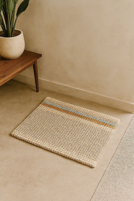 ELEGANT WEAVERS Microfiber Door & Floor Mat(Light beige, Medium)