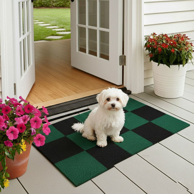 TICOLO PVC (Polyvinyl Chloride) Door & Floor Mat(Green, Medium)