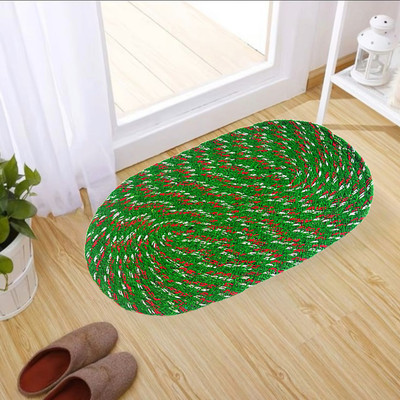 VSTUCART Cotton Floor Mat(Green, Small)