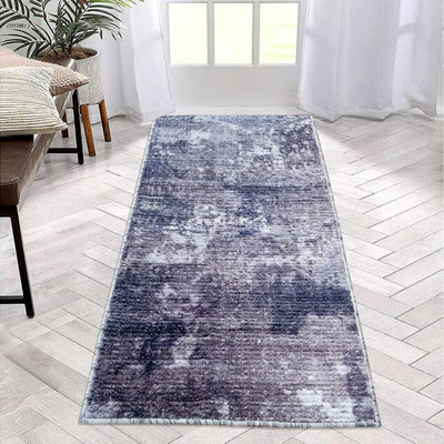 F i Polyester Floor Mat(Navy Blue, Small)