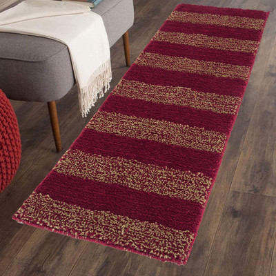 KOMAL Polyester Door Mat(Maroon, Extra Large)