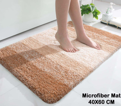 MODERN FAB Microfiber Bathroom Mat(Beige, Medium)