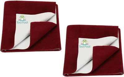 Tod Pool Cotton Baby Play Mat(Maroon, Medium, Pack of 2)