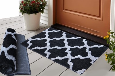 BROTEES Microfiber Door Mat(Black, Large)