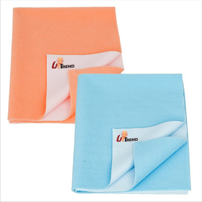 UpTrend Cotton Baby Bed Protecting Mat(PEACH, SKY BLUE, Pack of 2, Medium)