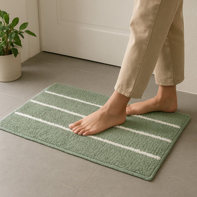 PEQURA Polyester Door & Floor Mat(Blue, Sage Green, Red, Medium)