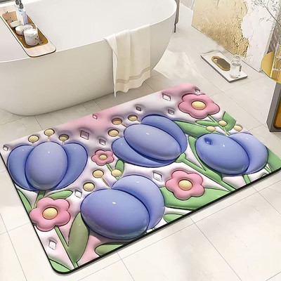 Votvy Rubber Bathroom Mat(Multicolor, Medium)