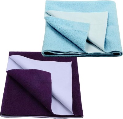 FashionMiniis Fleece Baby Bed Protecting Mat(Purple, Sky Blue1, Small, Pack of 2)