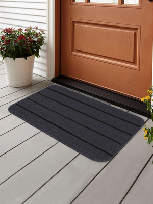 Saral Home Polyester Bathroom Mat(Grey, Medium)