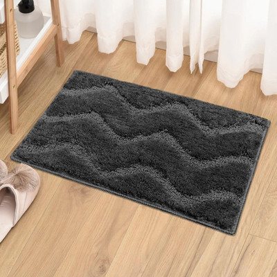 F i Microfiber Door Mat(Silver, Small)