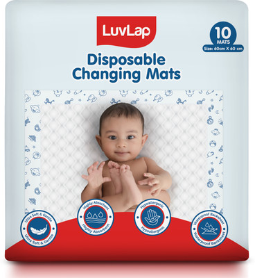LuvLap Microfiber Baby Bed Protecting Mat(Multicolor, Large, Pack of 10)