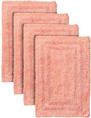 Crown Home Rubber Door Mat(Pink, Medium, Pack of 4)