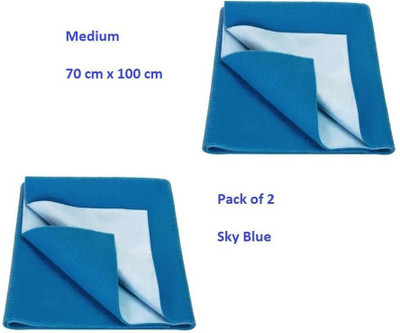 SBTs Cotton Baby Bed Protecting Mat(Sky Blue, Pack of 2, Medium)