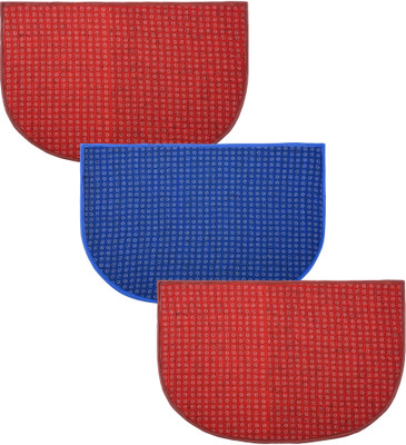 KUBER INDUSTRIES Wool Door Mat(Multicolor, Medium, Pack of 3)