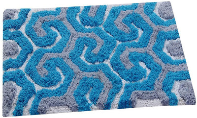 AAZEEM Cotton Door Mat(Sky, Medium)