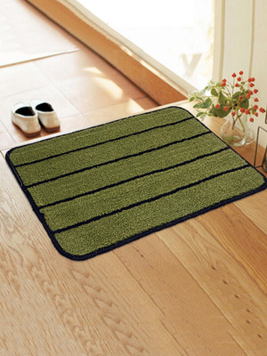 Saral Home Polyester Bathroom Mat(Green, Medium)