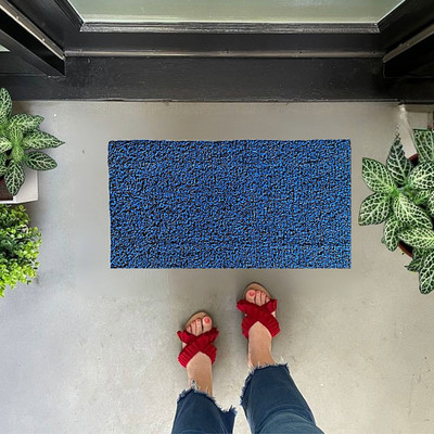 VSTUCART Plastic Door Mat(Blue black, Small)