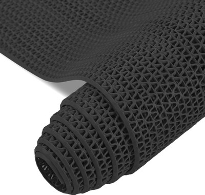 KUBER INDUSTRIES Rubber Bathroom Mat(Black, Large)