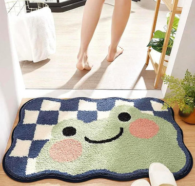 Roseate Microfiber Bathroom Mat(R Frog 40x60 cm Multicolor Pack of 1, Medium)
