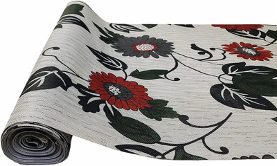 CASA FURNISHING PVC (Polyvinyl Chloride) Bar Mat(White, Red, Large)