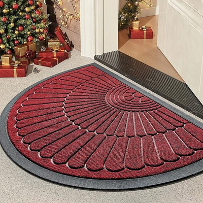 Cursheet Homz Polyester Door Mat(Red, Medium)