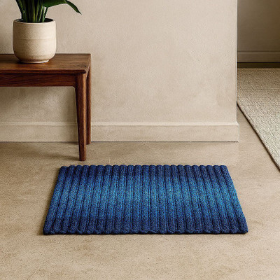 ELEGANT WEAVERS Microfiber Door & Floor Mat(Cobalt blue, Medium)