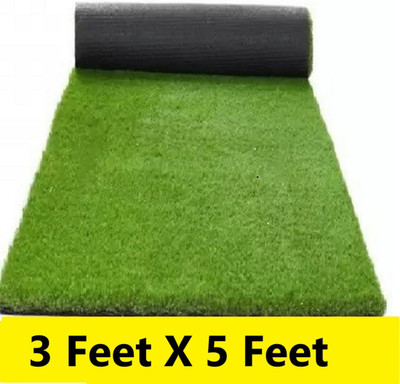 CHETANYA LOOMTEX Green Polypropylene Carpet(3 ft,  X 5 ft, Rectangle)