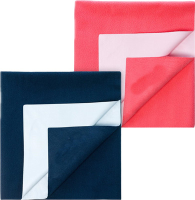 Fratelli Fleece Baby Bed Protecting Mat(mix colors, Medium, Pack of 2)