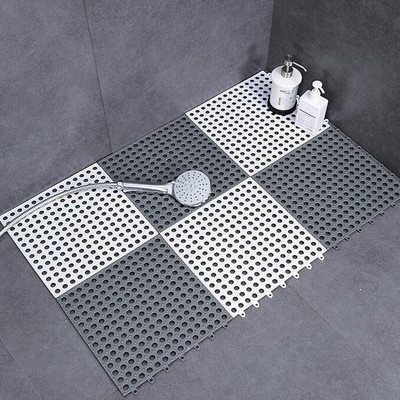 pqri PVC (Polyvinyl Chloride) Bathroom Mat(Multy, Pack of 6, Small)