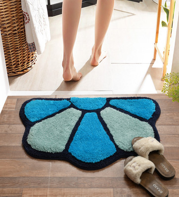 STAR TEX Microfiber Door Mat(Blue, Free)