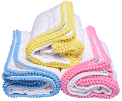 mk handicraft Cotton Baby Sleeping Mat(White, Pack of 3, Small)