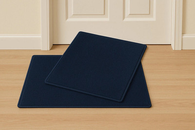 Snug Step Microfiber Door Mat(Blue, Medium, Pack of 2)