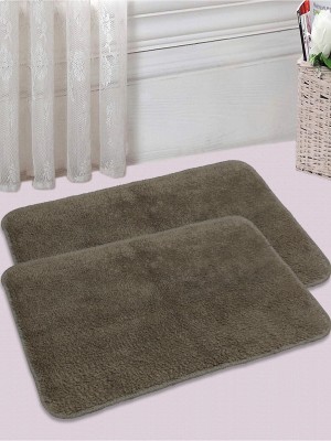 Saral Home Cotton Floor Mat(Brown, Medium, Pack of 2)