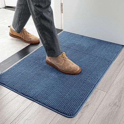 HOKiPO Polyester Door Mat(Blue, Large)